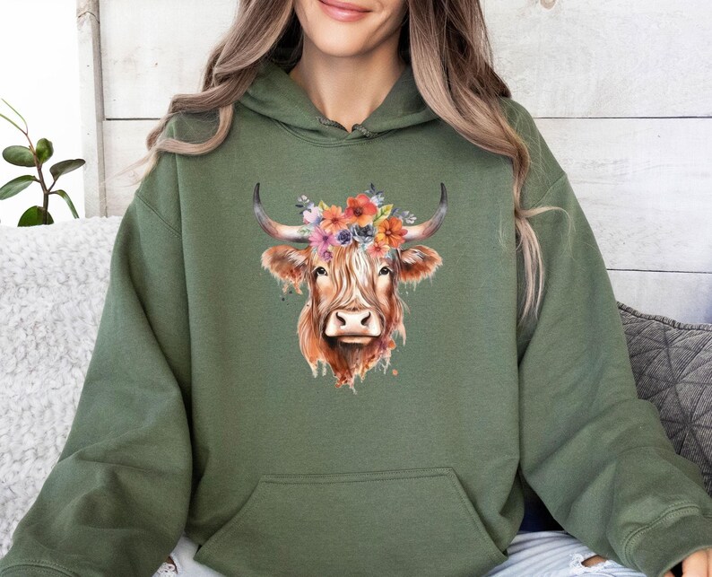 Sweat à capuche vache des Highlands, Sweat à capuche pour amoureux des vaches, Cadeau pour amoureux des vaches, Cadeau pour cowgirls, Sweat à capuche country, Cadeau vache humoristique, Pull vache humoristique, Cadeau maman vache image 3