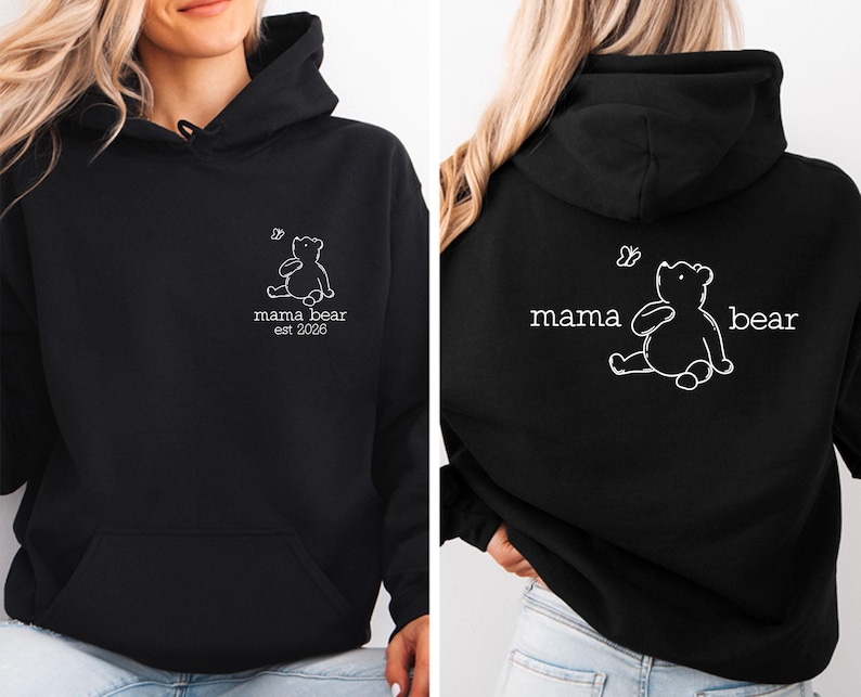 Mama Bear Hoodie, New Mum Gift, New Mum Cristmas Gift, Mothers Day Hoodie, Mom To Be Pullover, Mummy Birthday Gift, Mother's Day Hoodie image 2