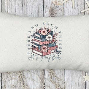 Floral Book Cushion Cover, Book Lover Pillow, Book Lovers Gift, Reading Cushion, Book Pillow, Book Gift, Gift For Book Lover
