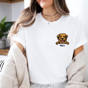 Dog Name T-shirt, Personalised Dog Tee, Dog Mum T-shirt, Dog Dad T shirt, Custom Dog Tshirt, Dog Lovers Gift, Dog Walking Tee, Dog Owner Tee image 1
