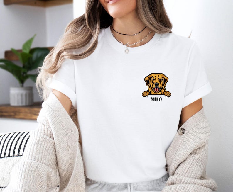 Dog Name T-shirt, Personalised Dog Tee, Dog Mum T-shirt, Dog Dad T shirt, Custom Dog Tshirt, Dog Lovers Gift, Dog Walking Tee, Dog Owner Tee image 1