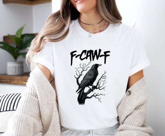 T-shirt Humour Oiseau Noir 'Black Crow' – Coupe Classique Légère, 100% Coton, Design Fun