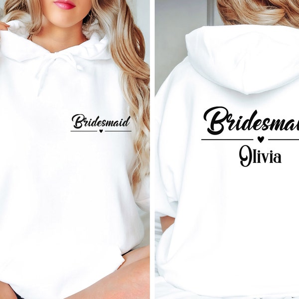 Bridesmaid Hoodie, Bride Squad Hoodie, Custom Bride Hoodie, Personalised Bride, Bachelorette Gift, Hen Party Hoodie, Bride Team Hoodie