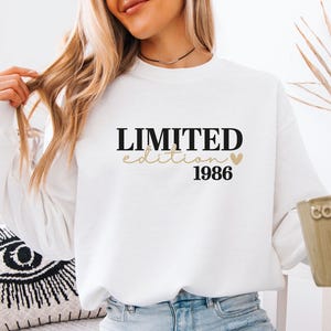 Limited Edition 1986 Sweater, 1976 Birthday Sweatshirt, Custom Birthday Jumper, 40th Birthday, 50th Birthday, Grandpa Birthday, 1966 Jumper