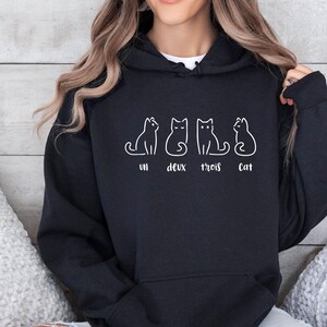 Sudadera con capucha de gato, Sudadera con capucha de gato adorable, Sudadera con capucha de gato divertida, Sudadera con capucha de gato para mujer, Regalo para amantes de los gatos, Regalo para mamás de gatos, Regalo del Día de la Madre, Regalo para amantes de los gatos imagen 2