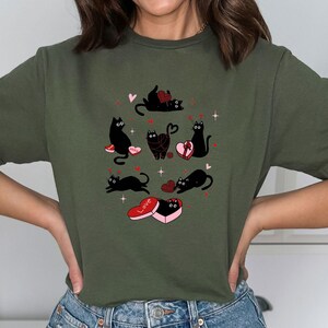 Cat Valentine Shirt, Cat Lovers Gift, Cat Lover Tshirt, Kids Cat T-shirt, Valentines Day Shirt, Cat Mum Gift, Cute Cat Tee, Funny Valentines image 2