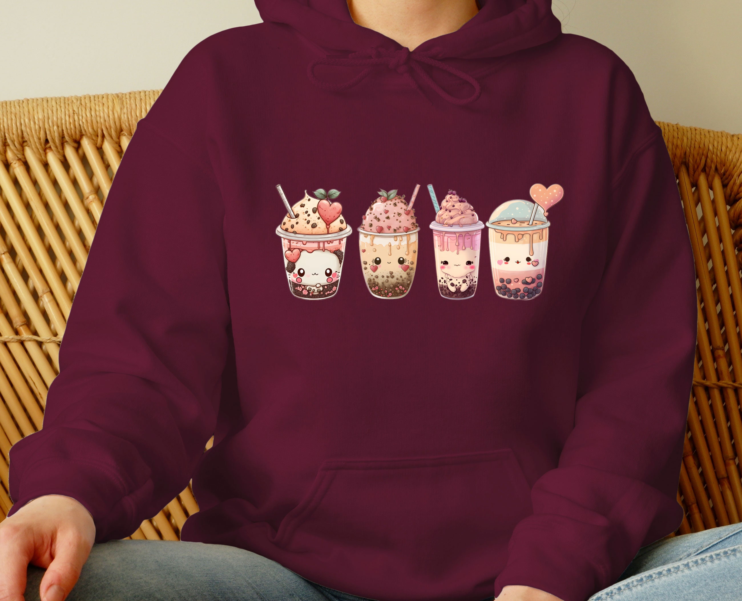 Boba milk tea hoodie hotsell