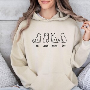 Sudadera con capucha de gato, Sudadera con capucha de gato adorable, Sudadera con capucha de gato divertida, Sudadera con capucha de gato para mujer, Regalo para amantes de los gatos, Regalo para mamás de gatos, Regalo del Día de la Madre, Regalo para amantes de los gatos imagen 1