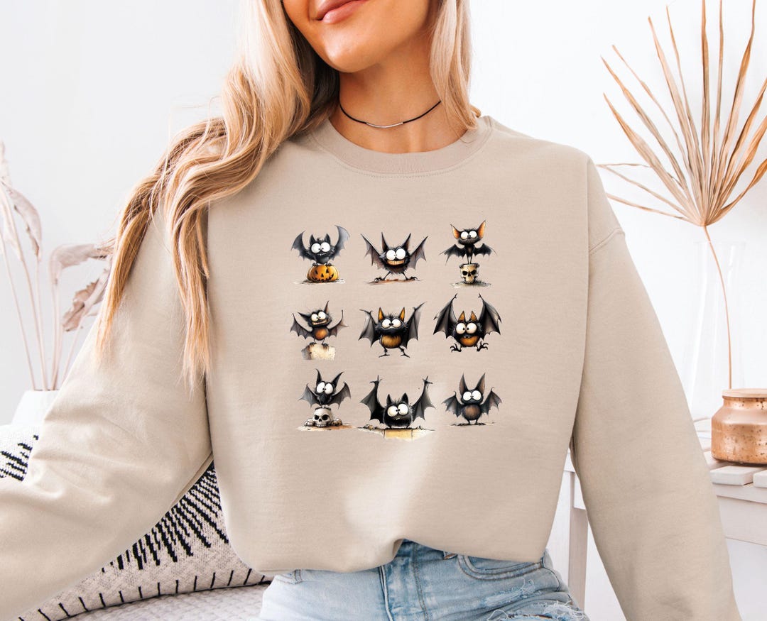 Quirky Bat Sweatshirt, Halloween Bat Sweater, Funny Halloween, Funny ...