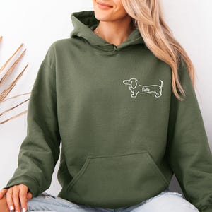 Custom Dog Hoodie, Dog Lover Hoodie, Sausage Dog Gifts, Personalised Hoodie, Dog Walking Hoodie, Dog Owner Gift, Kids Dog Hoodie image 2