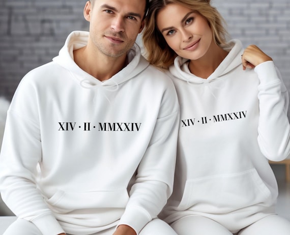 Roman Numeral Hoodie, Wedding Hoodie, Custom Hoodie, Matching Hoodie, Couples Hoodie, Personalised Hoodie, Birthday Hoodie, Honeymoon Hoodie