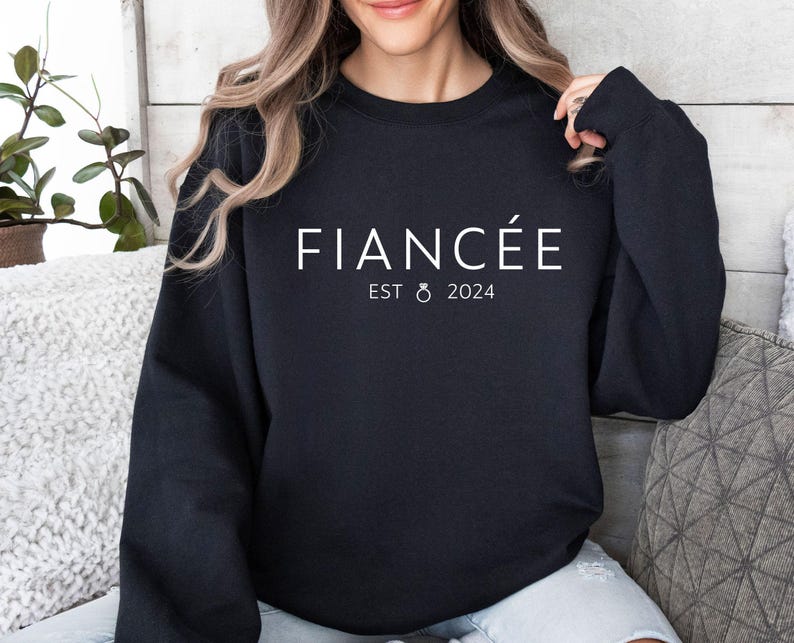 Fiancee Sweatshirt, Bride To Be Gift, Fiance Sweater, Future Mrs, Bachelorette Top, Engaged Jumper, Valentines Day Gift, Valentine Sweater image 3
