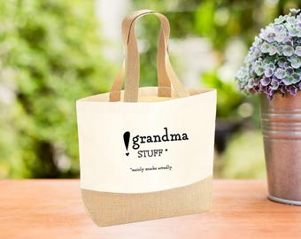 COCOVICI Granny Definition Tote Bag - Natural Canvas, 19x15 Inches, Perfect Gift For Grandma