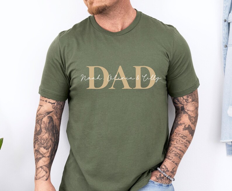 Camiseta personalizada para papá con nombres de niños, camiseta del Día del Padre, camiseta personalizada para papá, camiseta del Día del Padre, camiseta para papá primerizo, camiseta de cumpleaños para papá, regalo para papá imagen 4
