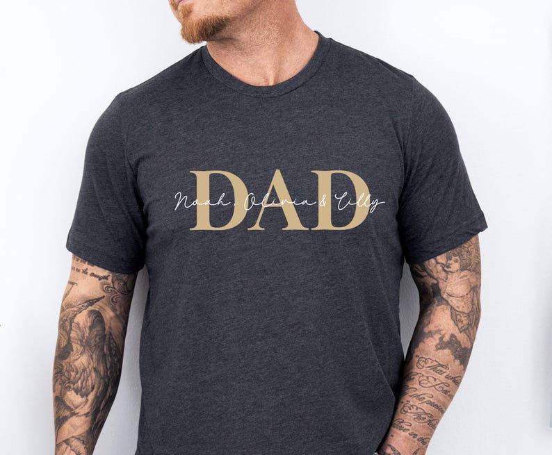 Camiseta personalizada para papá con nombres de niños, camiseta del Día del Padre, camiseta personalizada para papá, camiseta del Día del Padre, camiseta para papá primerizo, camiseta de cumpleaños para papá, regalo para papá imagen 3