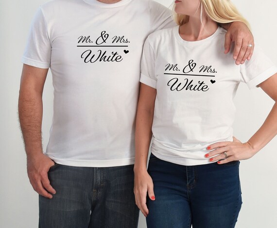 Mr & mrs t shirts personalised Clearance