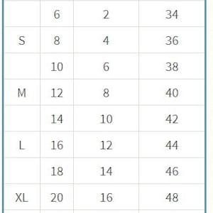 a table showing the size of different sizes of shoes