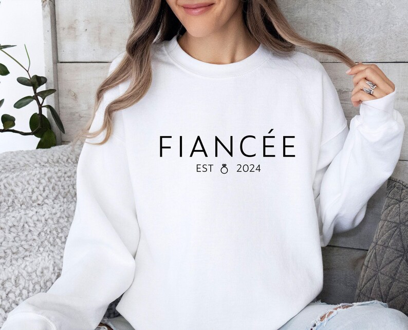 Fiancee Sweatshirt, Bride To Be Gift, Fiance Sweater, Future Mrs, Bachelorette Top, Engaged Jumper, Valentines Day Gift, Valentine Sweater image 1
