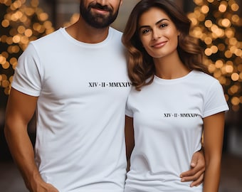 Roman Numeral Shirt, Roman Numeral Tee, Couples T-shirt, Wedding Shirt, Honeymoon Shirt, Just Married Top, Valentines Shirt, Matching Couple