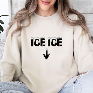Pregnancy Sweatshirt, Ice Ice Baby Sweater, Pregnancy Reveal Crewneck, New Mum Sweater, Pregnant Jumper, Maternity Gift, Baby Announcement image 1