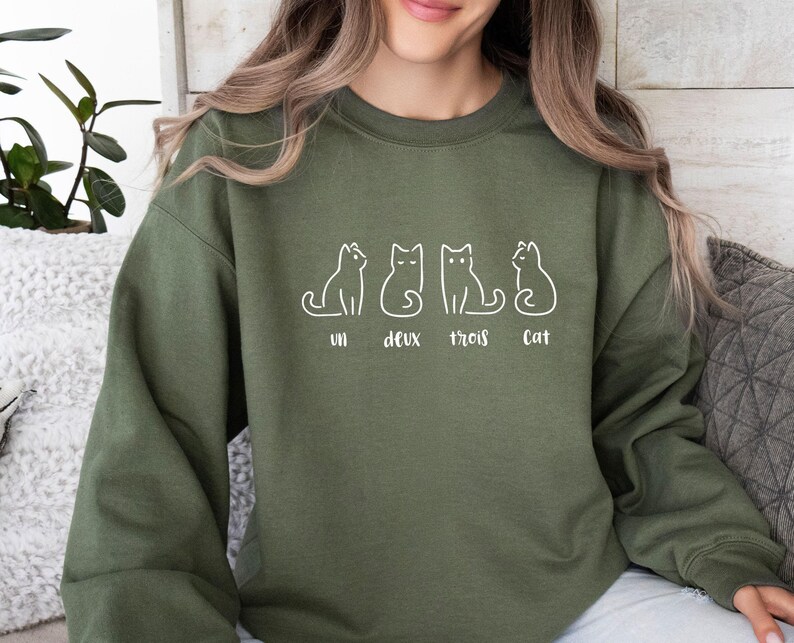 Cat Sweatshirt, Cat Mum Sweater, Funny Cat Gift, Cat Lover Gift, Cat Sweater, Gifts For Cat Lover, Womens Cat Gift, French Cat Jumper image 6
