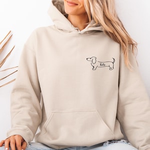 Custom Dog Hoodie, Dog Lover Hoodie, Sausage Dog Gifts, Personalised Hoodie, Dog Walking Hoodie, Dog Owner Gift, Kids Dog Hoodie image 1