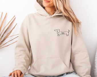 Custom Dog Hoodie, Dog Lover Hoodie, Sausage Dog Gifts, Personalised Hoodie, Dog Walking Hoodie, Dog Owner Gift, Kids Dog Hoodie