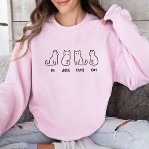 Cat Sweatshirt, Cat Mum Sweater, Funny Cat Gift, Cat Lover Gift, Cat Sweater, Gifts For Cat Lover, Womens Cat Gift, French Cat Jumper image 2