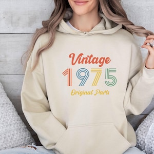 50th Birthday Hoodie, 1975 Birthday Gift, Born In 1975, Womens 50th Bday, 50th Birthday Gift, 1975 Gift, Mum Birthday Gift, Mens 50th Gift