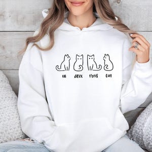 Sudadera con capucha de gato, Sudadera con capucha de gato adorable, Sudadera con capucha de gato divertida, Sudadera con capucha de gato para mujer, Regalo para amantes de los gatos, Regalo para mamás de gatos, Regalo del Día de la Madre, Regalo para amantes de los gatos imagen 3