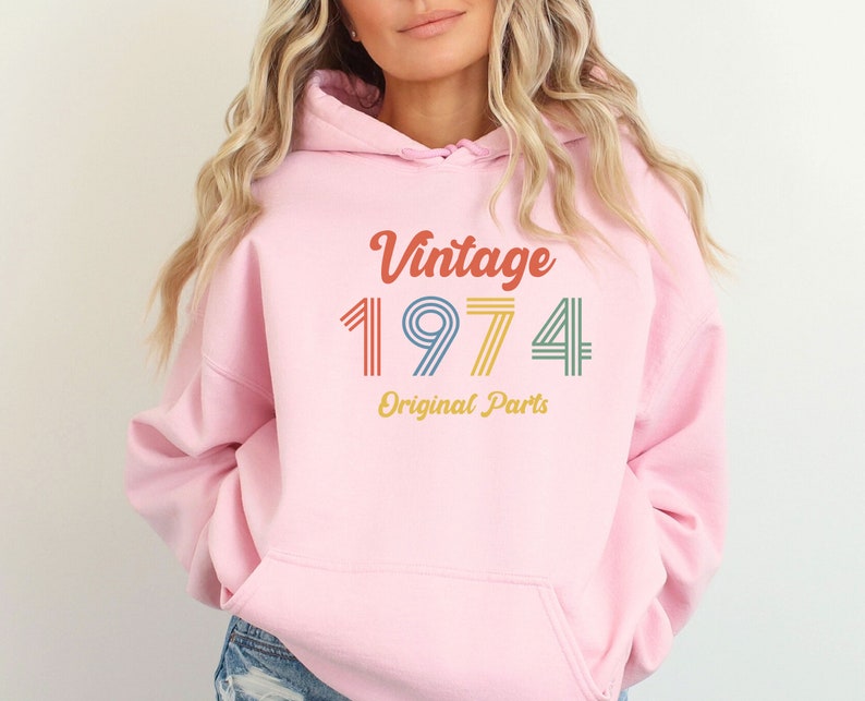 50th Birthday Hoodie, 1974 Birthday Gift, Born In 1974, Womens 50th Bday, 50th Birthday Gift, 1974 Gift, Mum Birthday Gift, Mens 50th Gift image 3