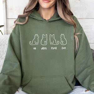 Sudadera con capucha de gato, Sudadera con capucha de gato adorable, Sudadera con capucha de gato divertida, Sudadera con capucha de gato para mujer, Regalo para amantes de los gatos, Regalo para mamás de gatos, Regalo del Día de la Madre, Regalo para amantes de los gatos imagen 4