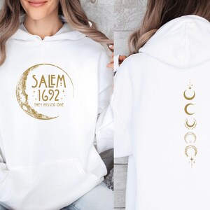 Salem Hoodie, Witchy Hoodie, Salem 1692 Hoodie, 1692 They Missed One, Salem Massachusetts, Retro Halloween, Halloween Party, Cute Witch Top image 2
