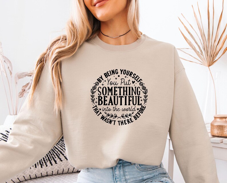 Positivie Quote Sweatshirt, Positivity Sweater, Mental Health Gift, Good Vibes Jumper, Motivational Gift, Inspirational Top, Positive Saying afbeelding 1
