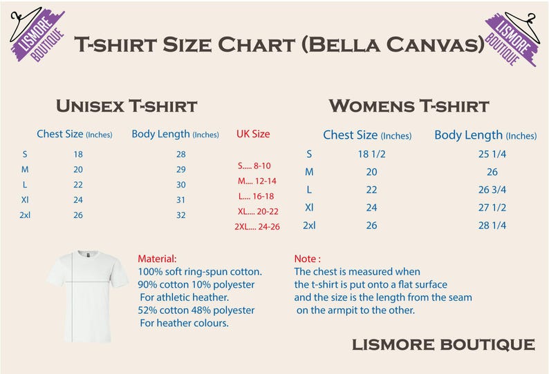 a women's tshirt size chart for a t - shirt