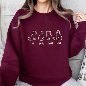 Cat Sweatshirt, Cat Mum Sweater, Funny Cat Gift, Cat Lover Gift, Cat Sweater, Gifts For Cat Lover, Womens Cat Gift, French Cat Jumper image 5