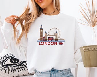 London Skyline Sweatshirt, London Sweater, London Silhouette Gift, London City Jumper, London Lover Gift, London Trip Gift, United Kingdom