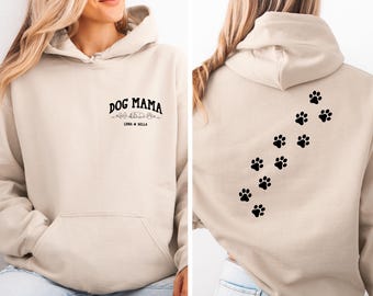 Custom Dog Mama Hoodie, Dog Lovers Mum Gift, Mothers Day Pullover, Dogs Name