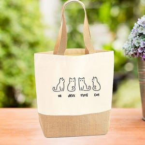 Cat Tote Bag, Cat Jute Bag, Large Jute Bag, Cat Bag, Cat Lover Gift, Cat Owner Gift, Cat Mum Gifts, Cat Mom Bags, Funny Cat Totes, Cat Gifts