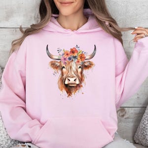 Sweat à capuche vache des Highlands, Sweat à capuche pour amoureux des vaches, Cadeau pour amoureux des vaches, Cadeau pour cowgirls, Sweat à capuche country, Cadeau vache humoristique, Pull vache humoristique, Cadeau maman vache image 4