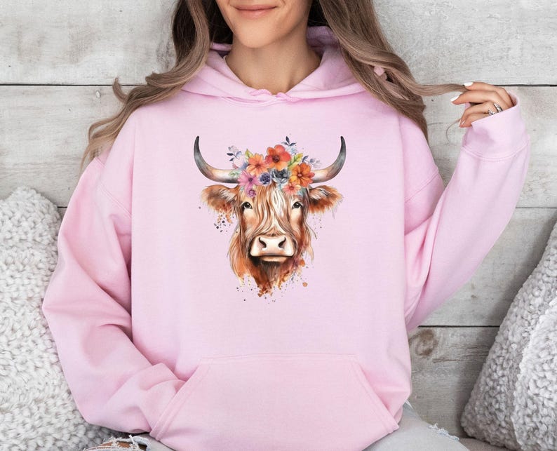 Sweat à capuche vache des Highlands, Sweat à capuche pour amoureux des vaches, Cadeau pour amoureux des vaches, Cadeau pour cowgirls, Sweat à capuche country, Cadeau vache humoristique, Pull vache humoristique, Cadeau maman vache image 4