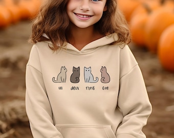 Cat Kids Hoodie, Cute Kids Hoodie, Cat Lover Hoodie, Toddler Cat Jumper, Youth Cat Hoodie,  Cat Gifts For Girls, Funny Cat Hoodie