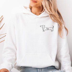 Custom Dog Hoodie, Dog Lover Hoodie, Sausage Dog Gifts, Personalised Hoodie, Dog Walking Hoodie, Dog Owner Gift, Kids Dog Hoodie image 3