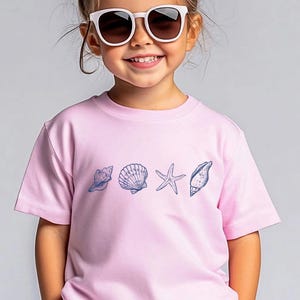 Sea Shell T-shirt, Seashell Shirt, Ocean Lovers Gift, Ocean Lover Gift, Save The Sea Gift, Kids Summer Tee, Womens Seashell T shirt afbeelding 2