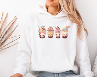 Bubble Tea Hoodie, Bubble Tea Gift, Boba Tea Hoodie, Bubble Tea Lover Gift, Kawaii Hoodie, Kids Bubble Tea Hoodie, Womens Bubble Tea Hoodie