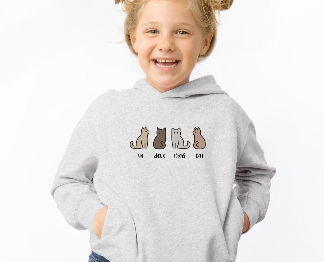 Kids Cat Hoodie, Kids Birthday Gift, Cat Lover Hoodie, Toddler Cat Jumper, Cute Cat Gifts, Gift