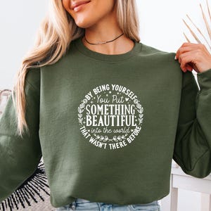 Positivie Quote Sweatshirt, Positivity Sweater, Mental Health Gift, Good Vibes Jumper, Motivational Gift, Inspirational Top, Positive Saying afbeelding 2