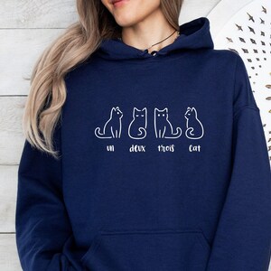 Sudadera con capucha de gato, Sudadera con capucha de gato adorable, Sudadera con capucha de gato divertida, Sudadera con capucha de gato para mujer, Regalo para amantes de los gatos, Regalo para mamás de gatos, Regalo del Día de la Madre, Regalo para amantes de los gatos imagen 5