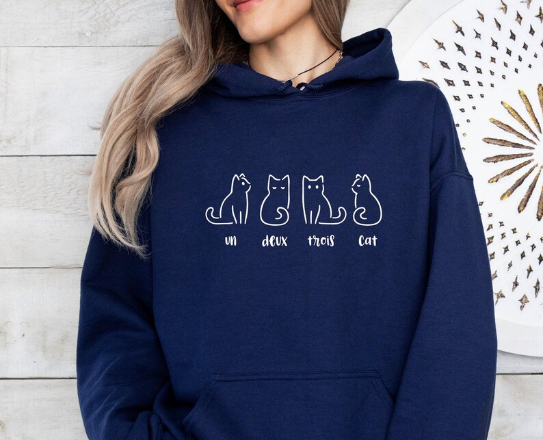 Sudadera con capucha de gato, Sudadera con capucha de gato adorable, Sudadera con capucha de gato divertida, Sudadera con capucha de gato para mujer, Regalo para amantes de los gatos, Regalo para mamás de gatos, Regalo del Día de la Madre, Regalo para amantes de los gatos imagen 5