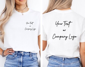 Aangepast tekstshirt, dubbelzijdige print, jouw tekst hier, aangepast bedrijfslogo, gepersonaliseerd T-shirt